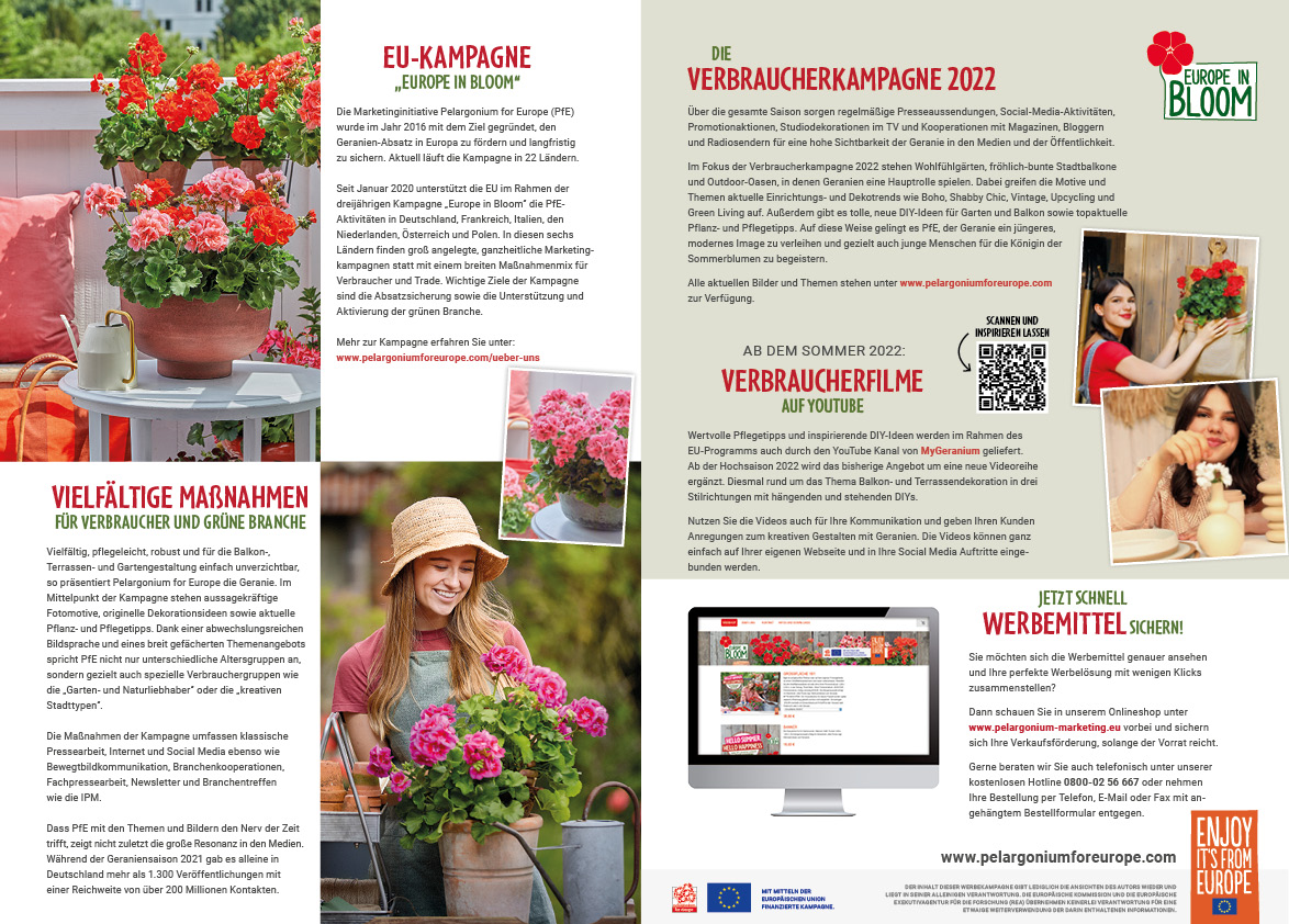 Pelargonien for Europe - Werbemittel jetzt bestellen